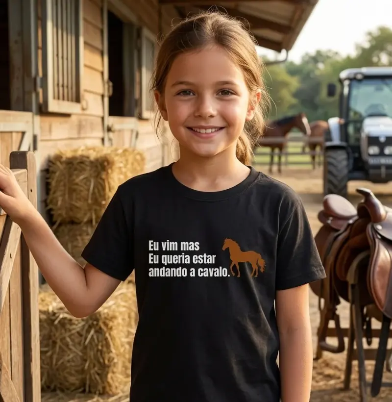 Eu vim mas eu queria estar andando a cavalo