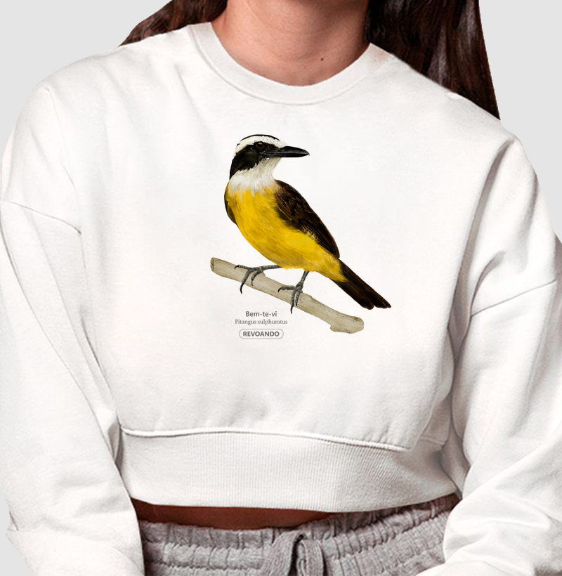 Aves do Brasil - Bem-te-vi - Moletom Cropped