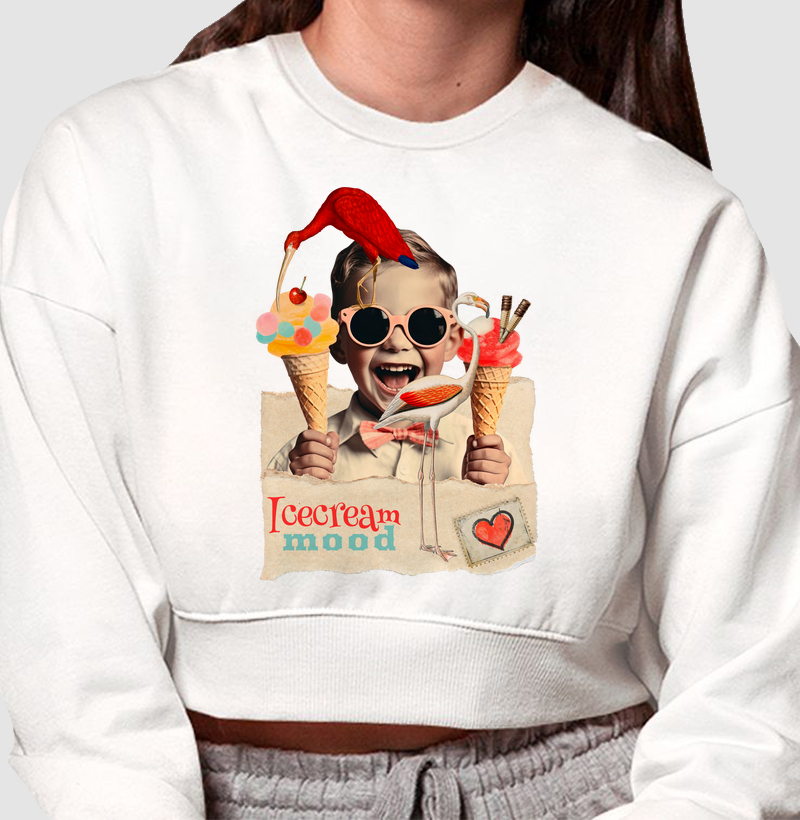 Colagens - Ice Cream Mood - Moletom Cropped