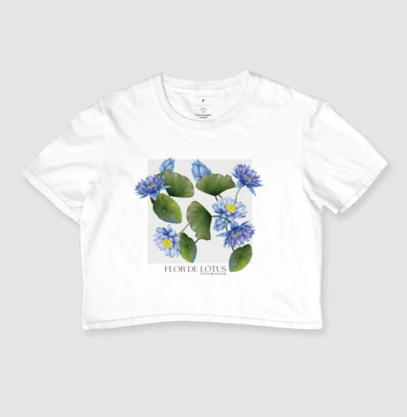 T-shirt Cropped Flor de Lotus