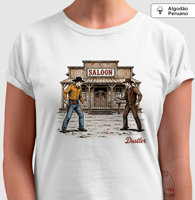 Baby Look Country Saloon Showdown Dustler South Co. Algodão Peruano Premium