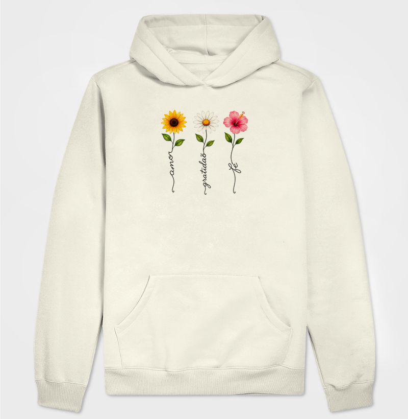 Camiseta Floresça com amor, fé e gratidão.