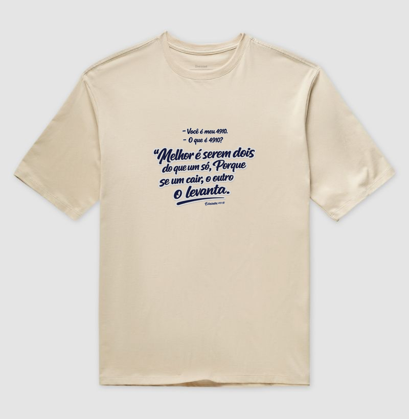 Camiseta Oversized Melhor é Serem Dois (Cinza)