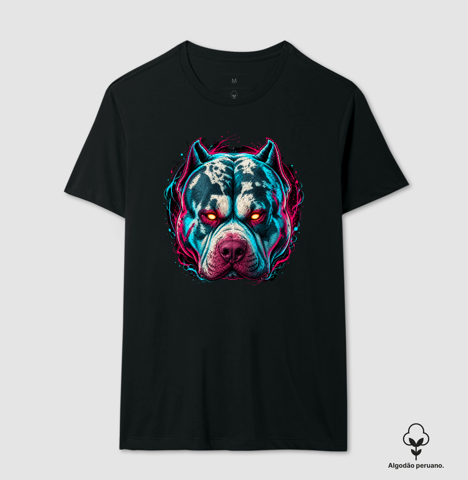 PITMONSTER NEON CYBERPUNK - Camiseta Algodão Peruano