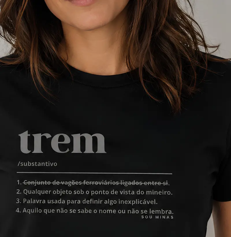 Trem Definição Mineira - Algodão Peruano - Camiseta Algodão Peruano