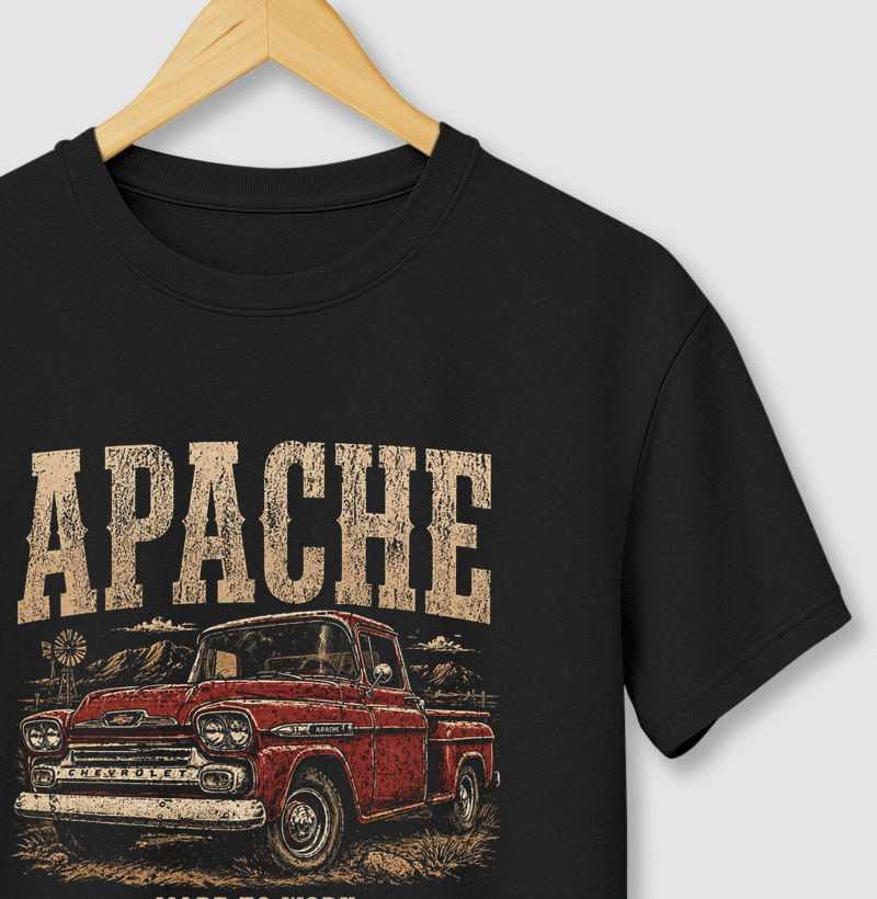 Camiseta Vintage Chevrolet Apache 1958 – Estilo Country Clássico Rustler South Co.