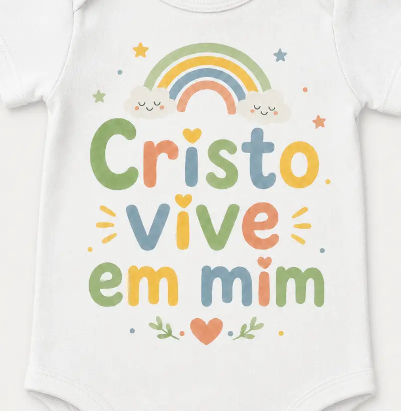 Body Bebê Cristão Cristo Vive em Mim