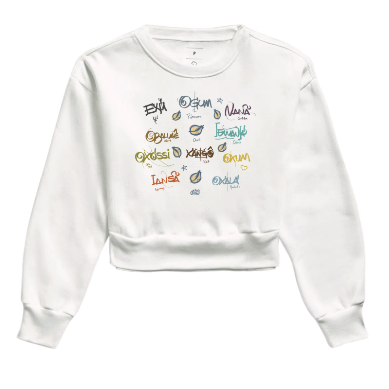 Cropped Moletom Orixás Axé Maria Patuá