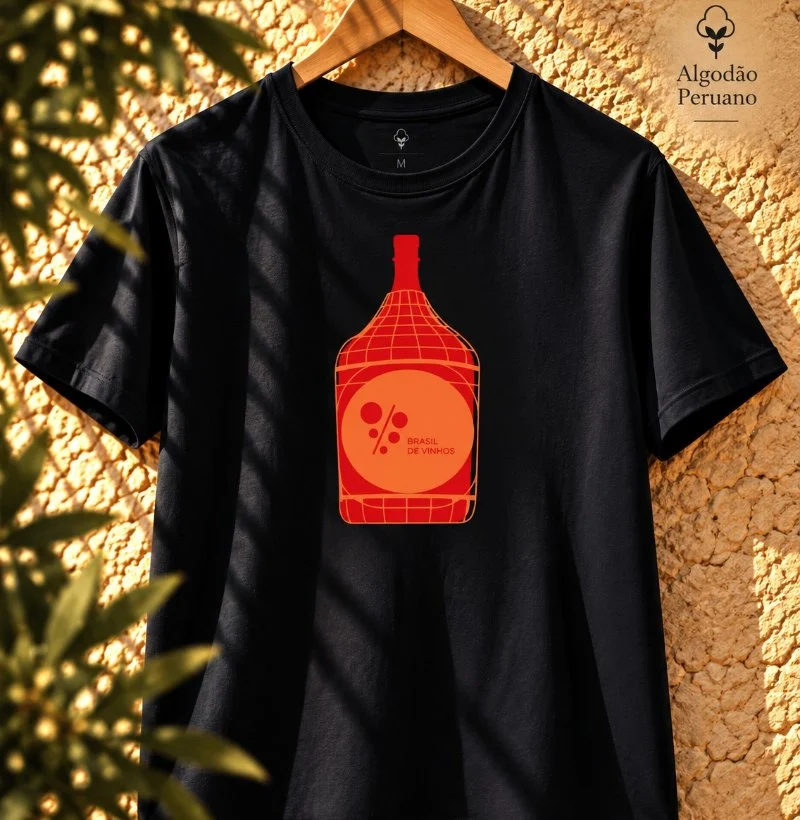 Camiseta Garrafão de Vinho - BV - Camiseta Algodão Peruano