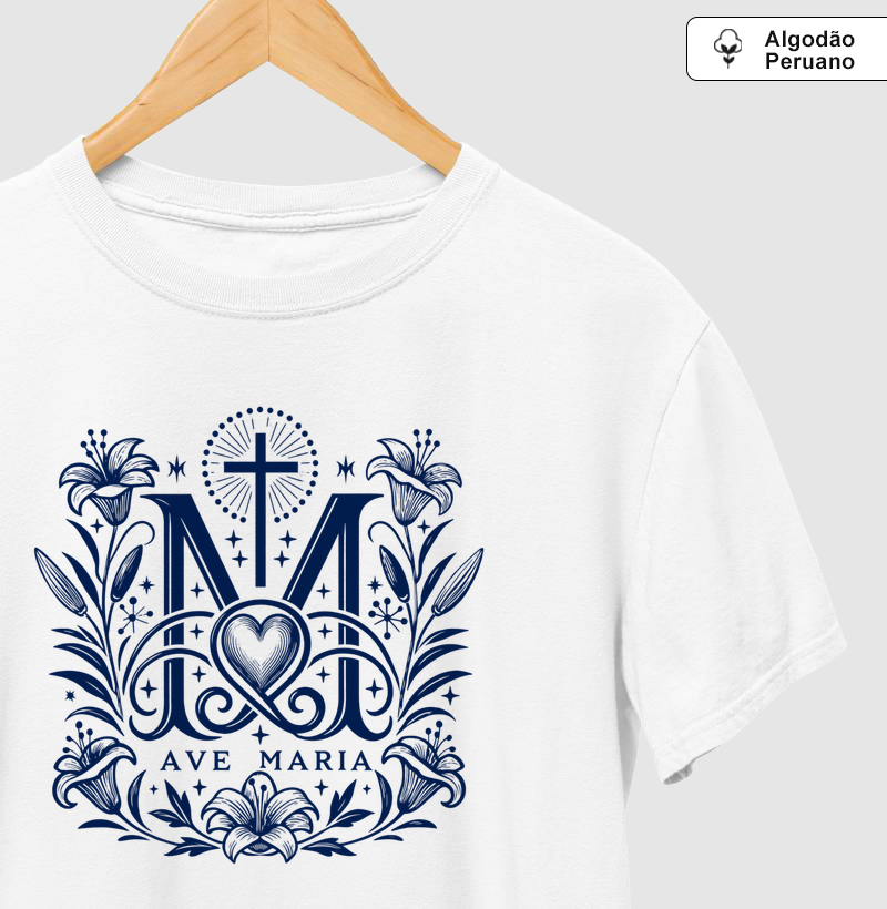 Camiseta Algodão Peruano Ave Maria