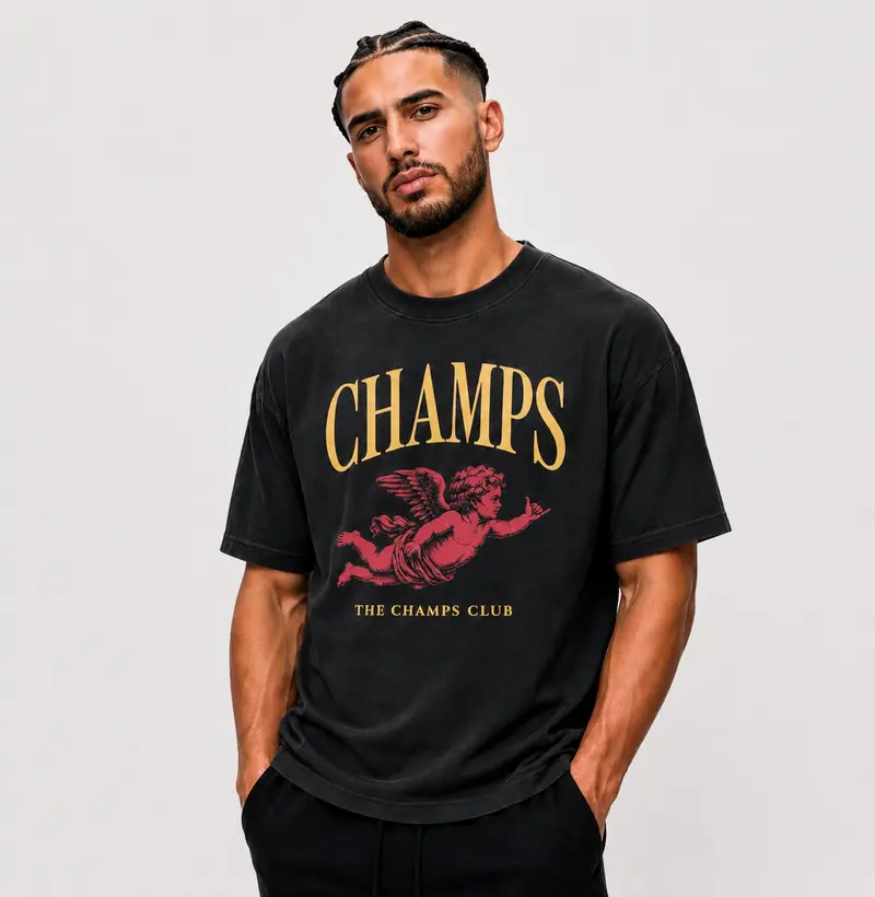 Camiseta Oversized Preta Vintage Red Angel