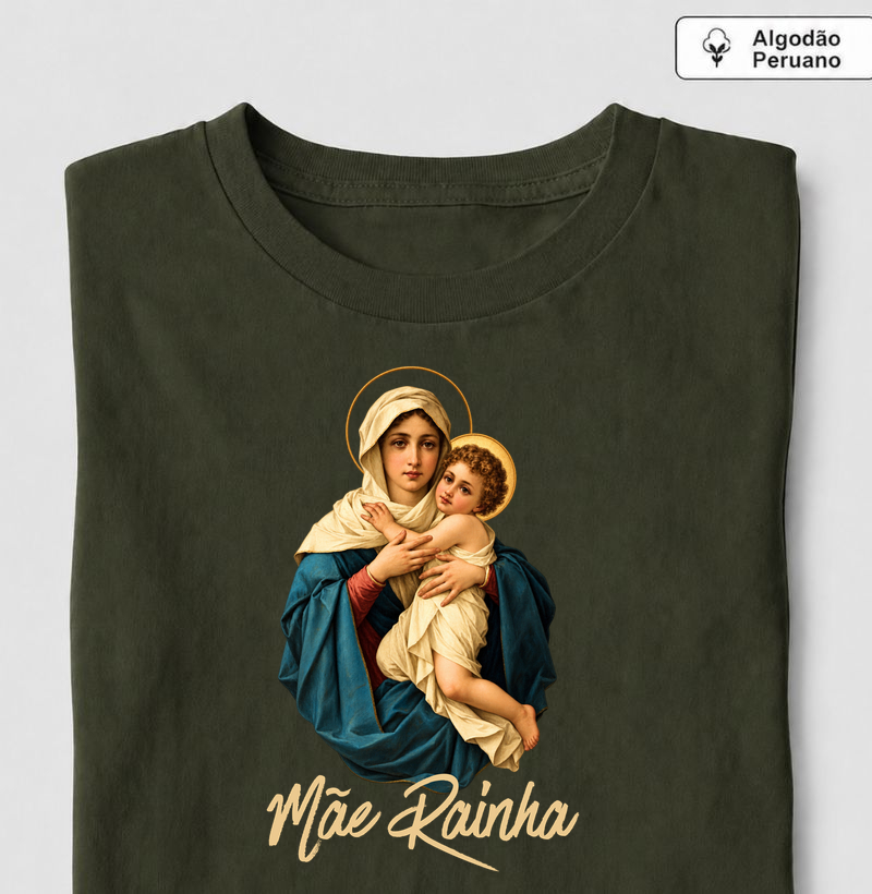 Camisa Católica Mãe Rainha de Schoenstatt - Camiseta Algodão Peruano