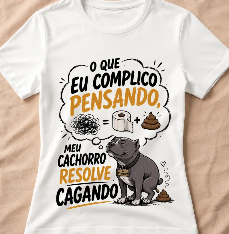 O QUE EU COMPLICO PENSANDO, MEU CACHORRO RESOLVE CAGANDO