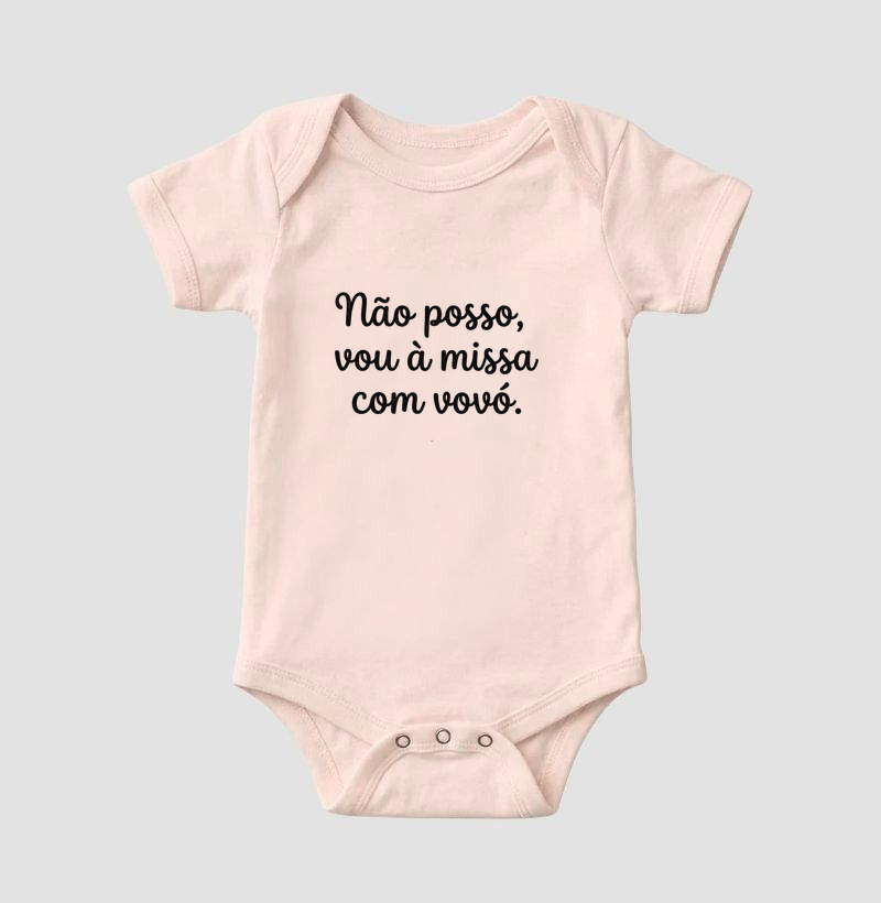 Não posso, Vou à Missa com Vovó - Body Infantil