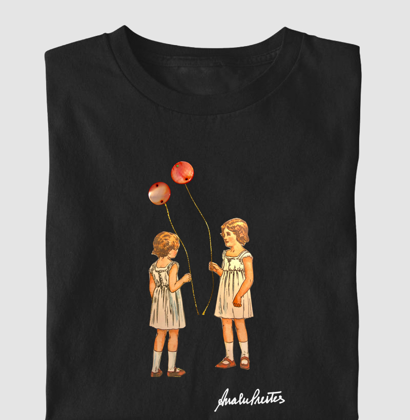 Analu Prestes. MENINAS COM BALÕES VERMELHOS.