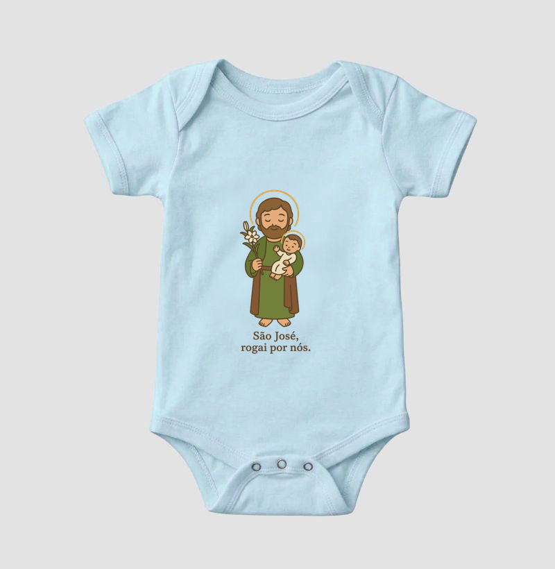 São José e o Menino Jesus nos Braços - Body Infantil