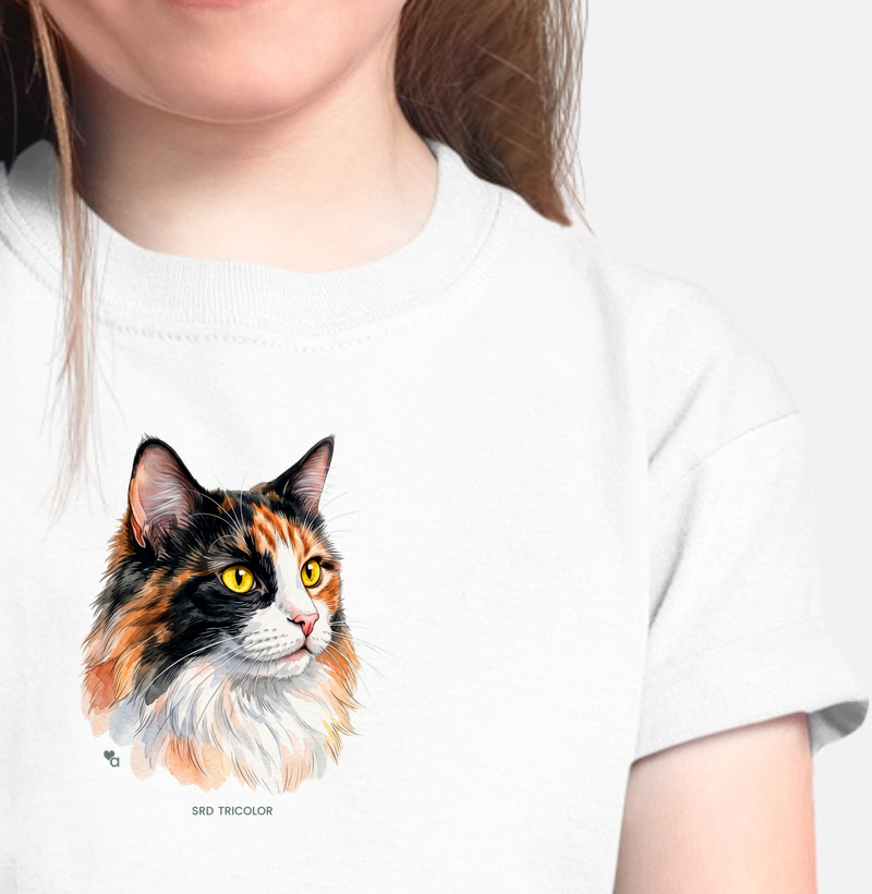 Gatos - SRD Tricolor - Infantil - Camiseta Infantil