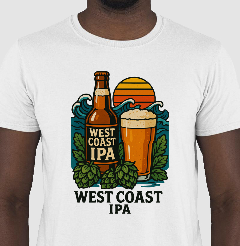 Camiseta West Coast IPA – Sol, Lúpulo e Cultura Cervejeira Artesanal