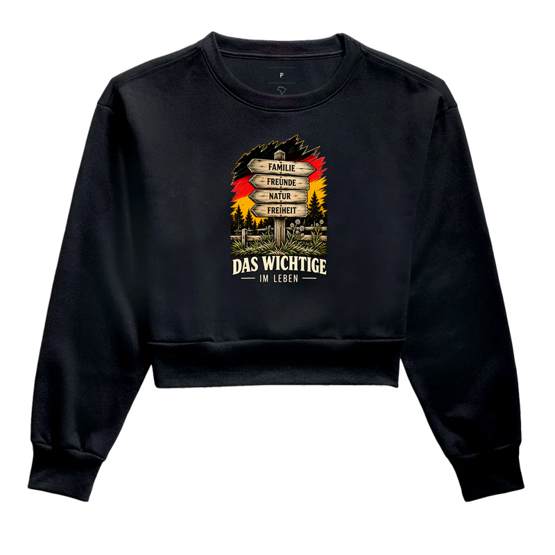 Das Wichtige im Leben - Cropped Moletom