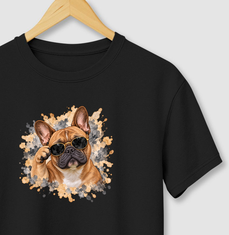 Bulldog (Buldogue) de Óculos Escuro - Camiseta