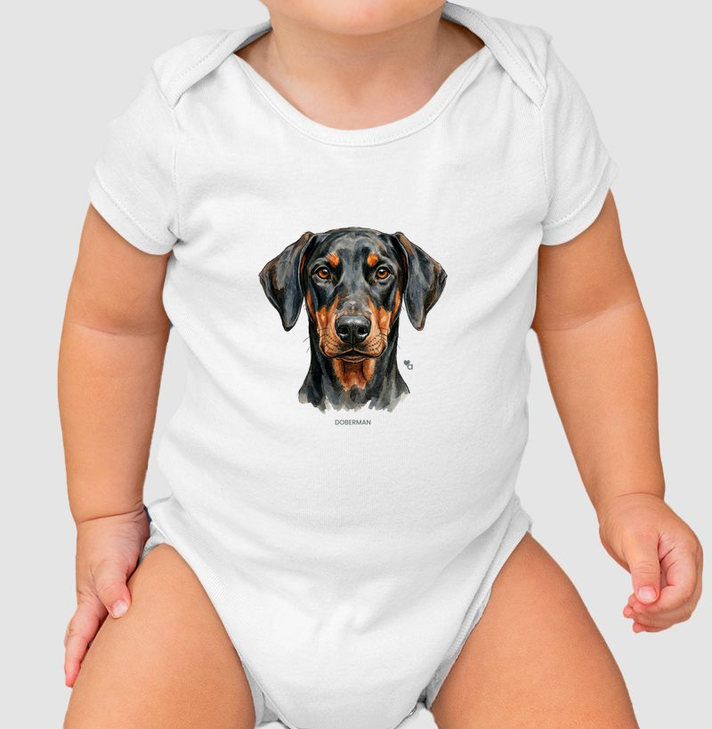 Cães - Doberman - Body Infantil