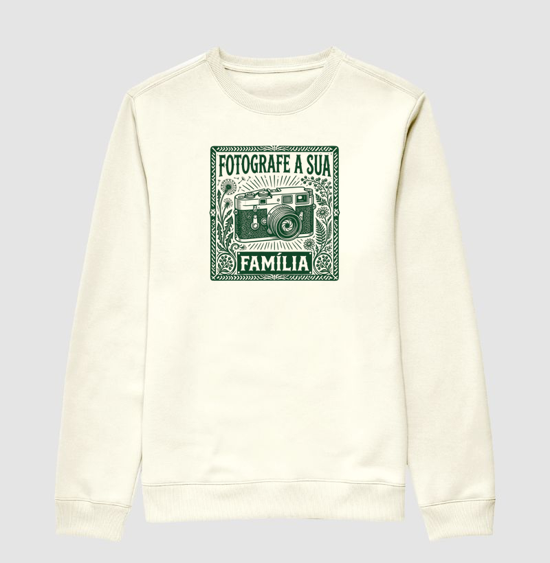 Suéter moletom Fotografe a sua família - Algodão Premium - ilustração verde