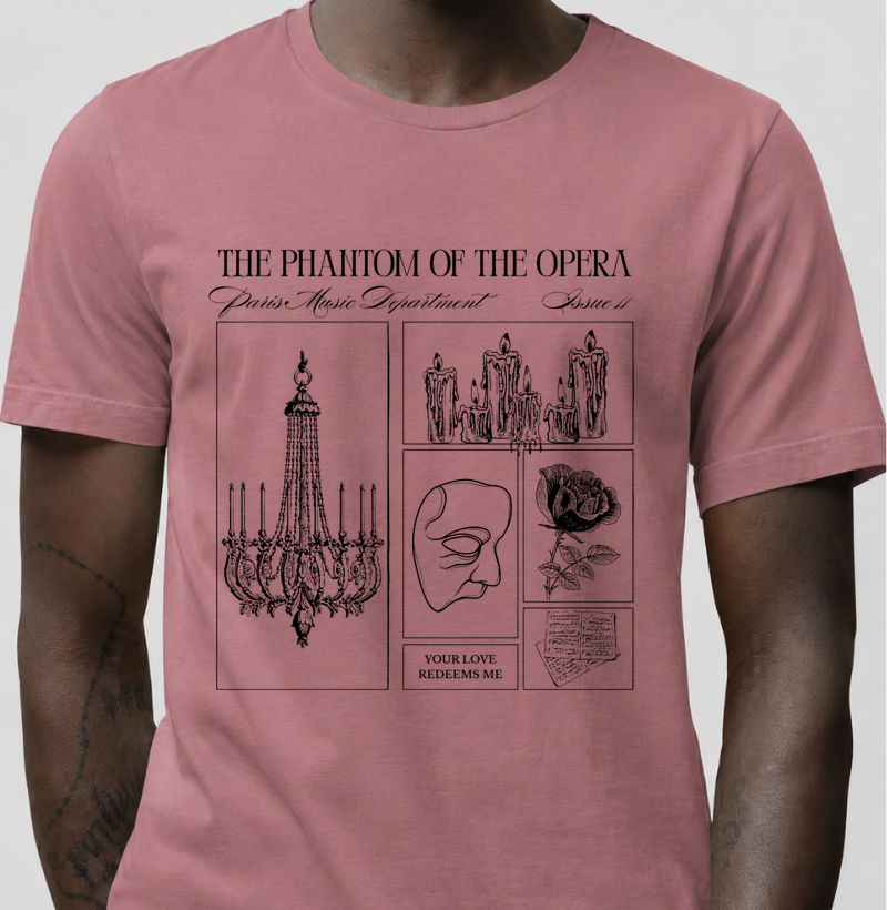 Camiseta O Fantasma da Ópera – Literatura Gótica