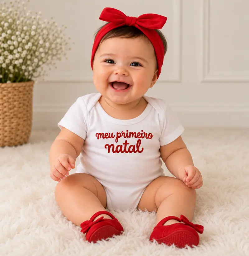 Meu Primeiro Natal Cursiva [Body] - Body Infantil