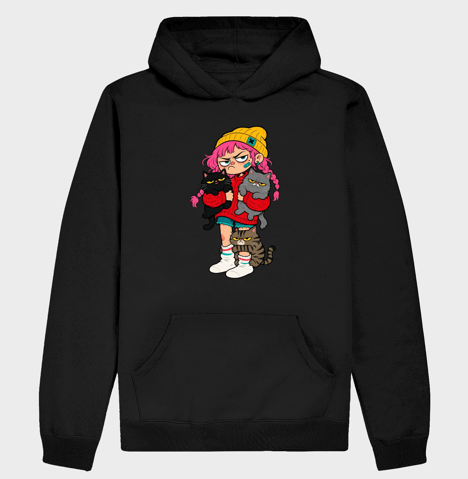 Cara Feia, Coração Felino - Hoodie Moletom