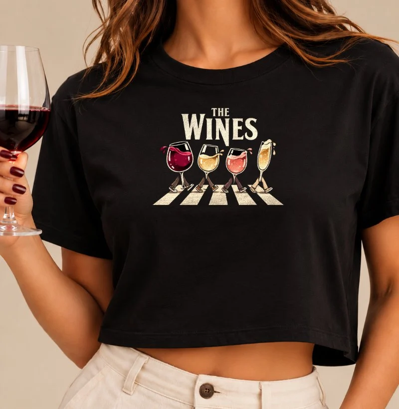 Camiseta The Wines – Taças de Vinho na Faixa de Pedestres - Cropped