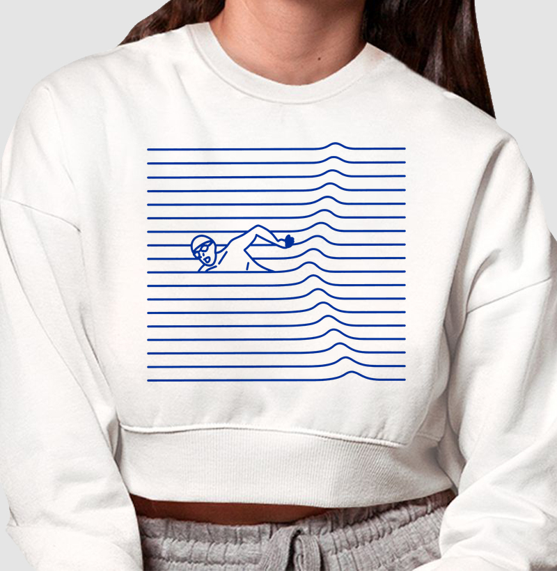 Nado em Linhas - Cropped Moletom
