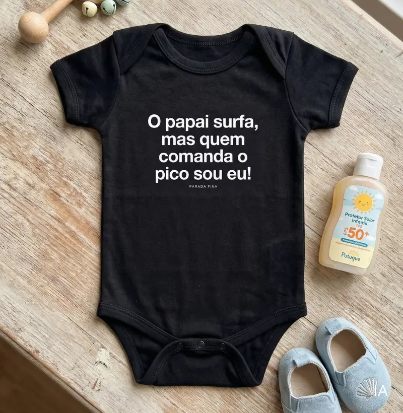 O papai surfa, mas quem comanda o pico sou eu!