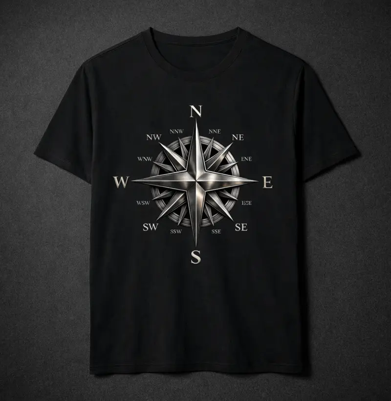 Rosa dos Ventos de Metal no Centro