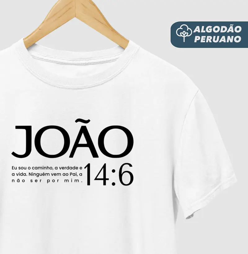 Camiseta Masc. Algodão Peruano João 14:6