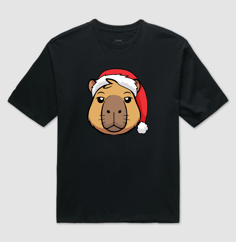 Camiseta Capivara Noel - Camiseta Oversized