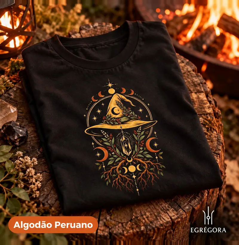 Raízes da Lua - Camiseta Algodão Peruano