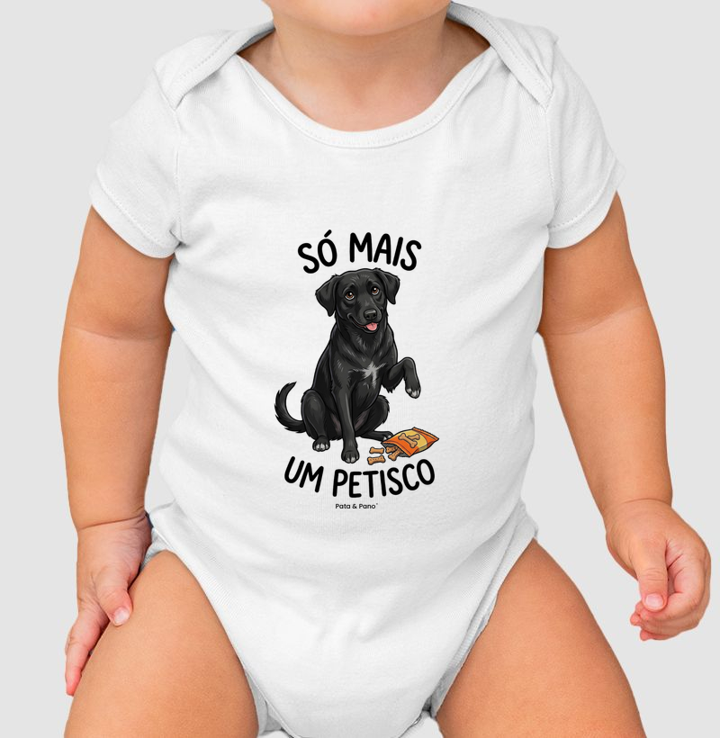 BOBY BEBÊ VIRA-LATA PRETO PETISCO - Body Infantil