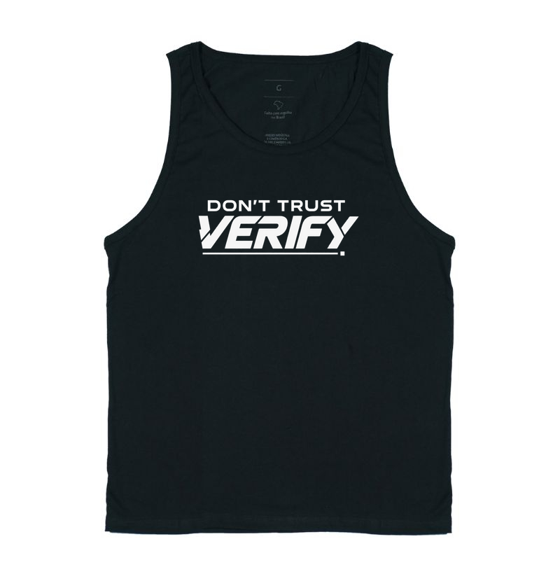 Camiseta Bitcoin Não Confie Verifique - Regata