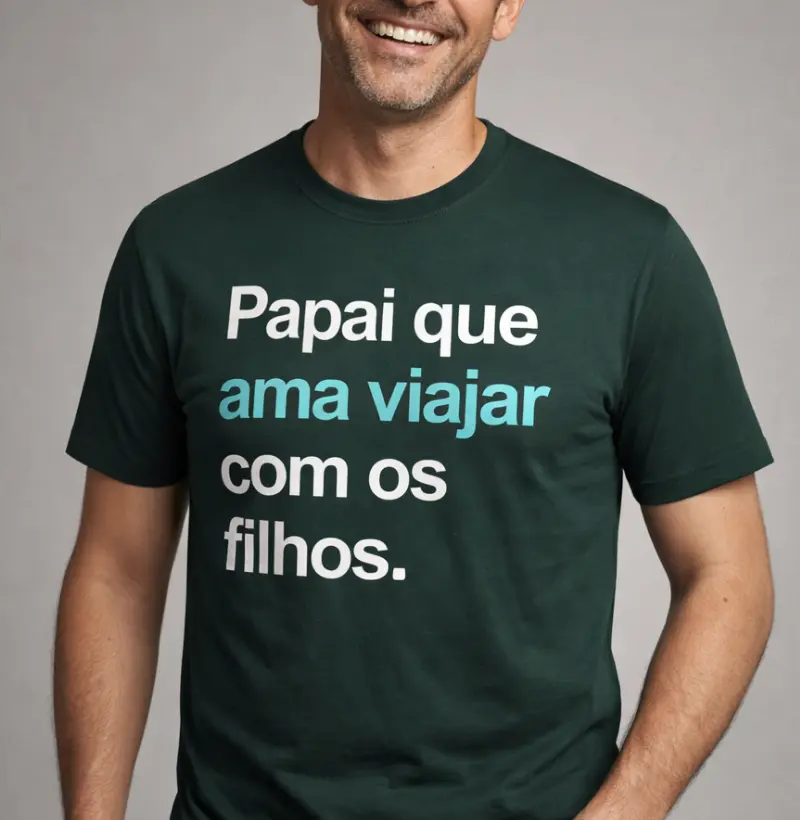 Papai que ama viajar com os filhos
