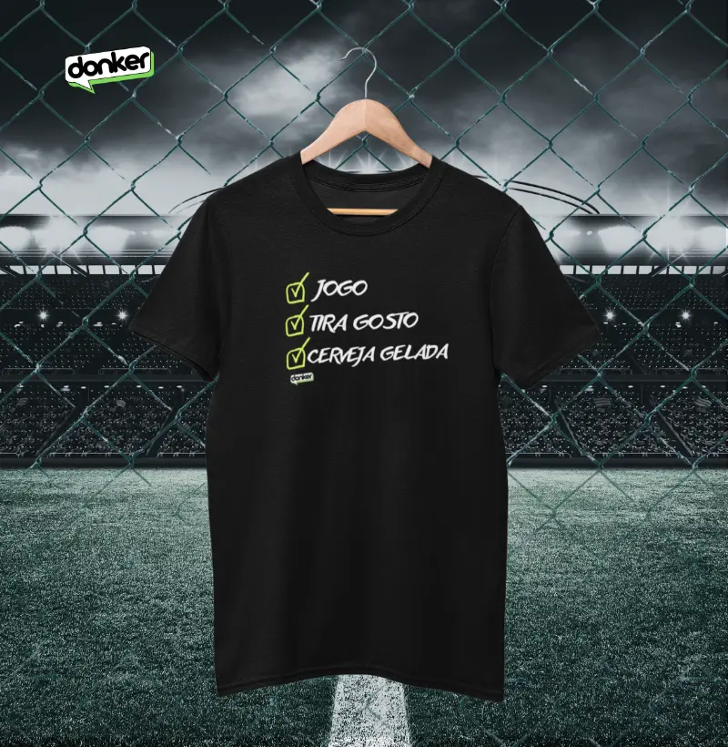 Jogo, tira gosto, cerveja gelada.