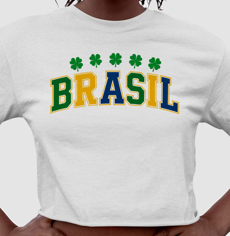 Camiseta Brasil Cores - Cropped