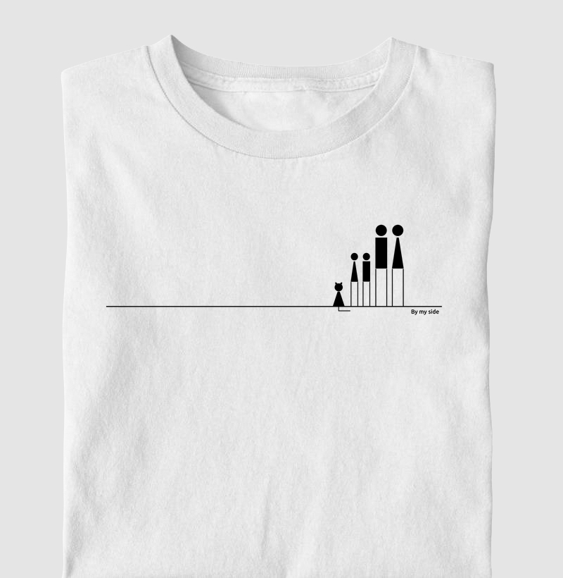 Casal com crianças e gato.