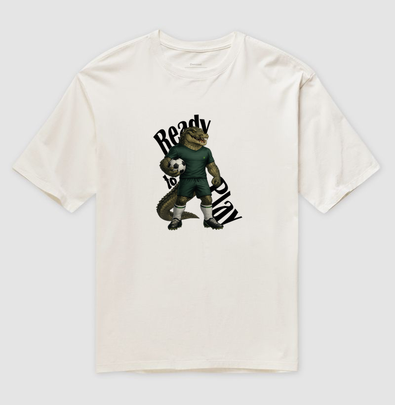 Camiseta Oversized Crocodilo Futebolista - Ready to Play