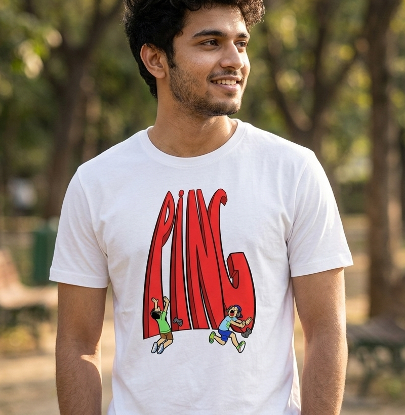 Camiseta Gamer: "A fuga do Ping alto"