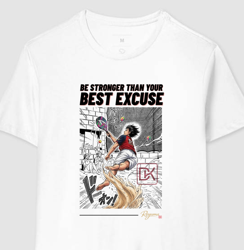 Camiseta Masculina e Feminina Beach Tennis “Be Stronger Than Your Best Excuse” - Algodão 100% 