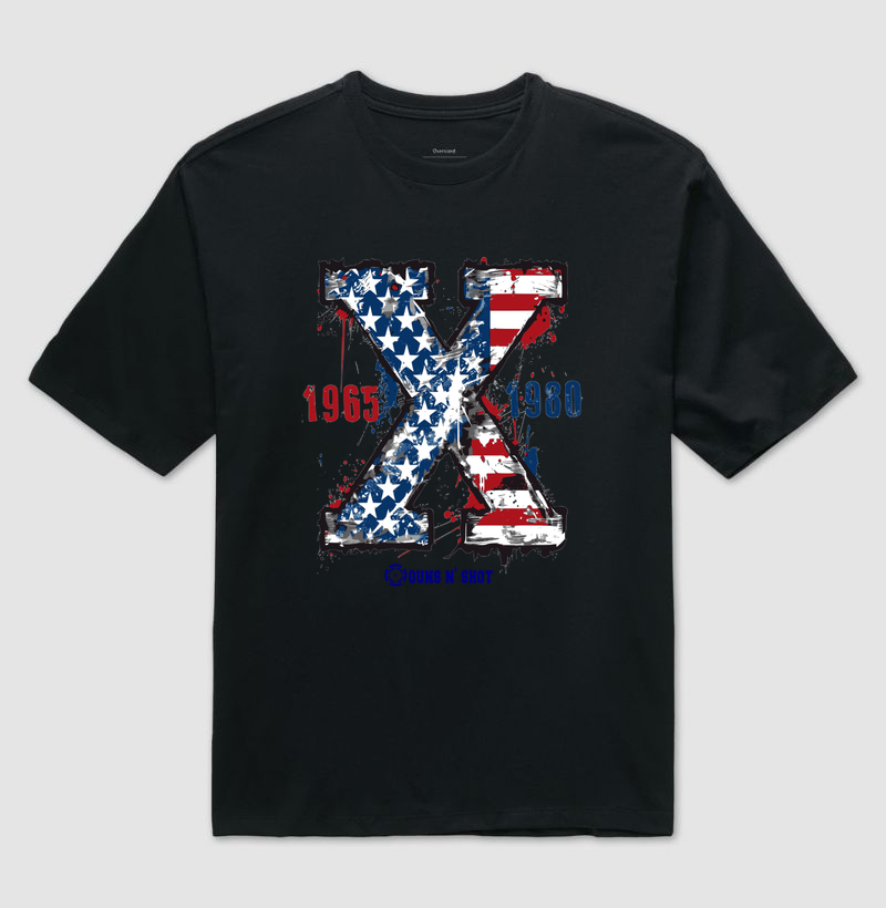 1965 x 1980 USA Atirador Esportivo - Camiseta Oversized