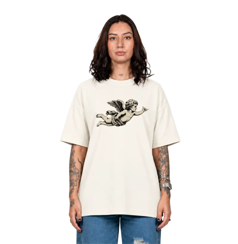 Camiseta Oversized Unissex Off-White Eternal Cherub