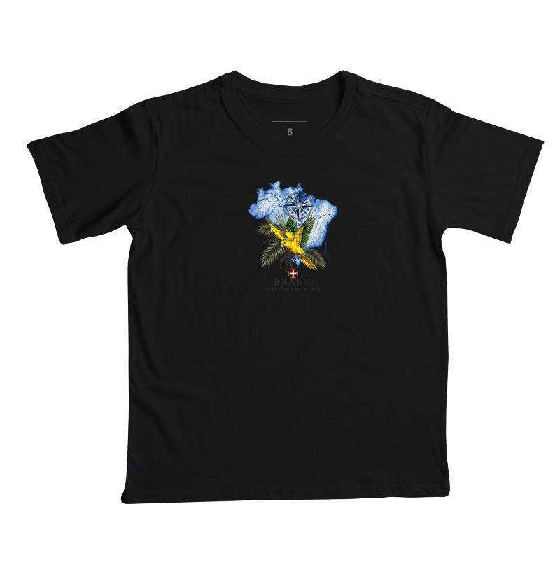 Guarubas & Açaí - Terra de Santa Cruz - Fé, História e Natureza - Camiseta Infantil