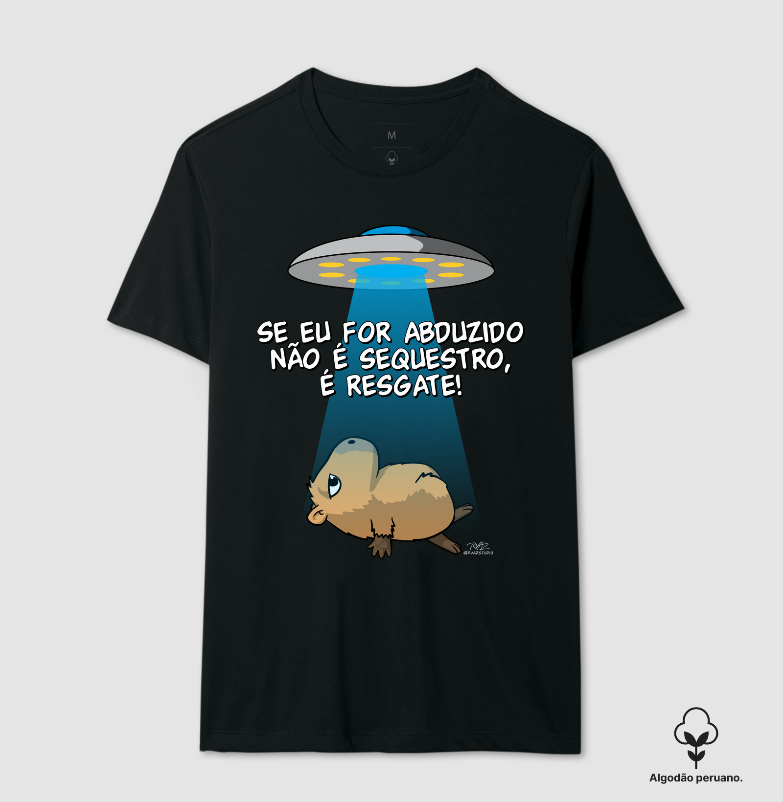Camiseta Capivara Abduzido - Camiseta Algodão Peruano