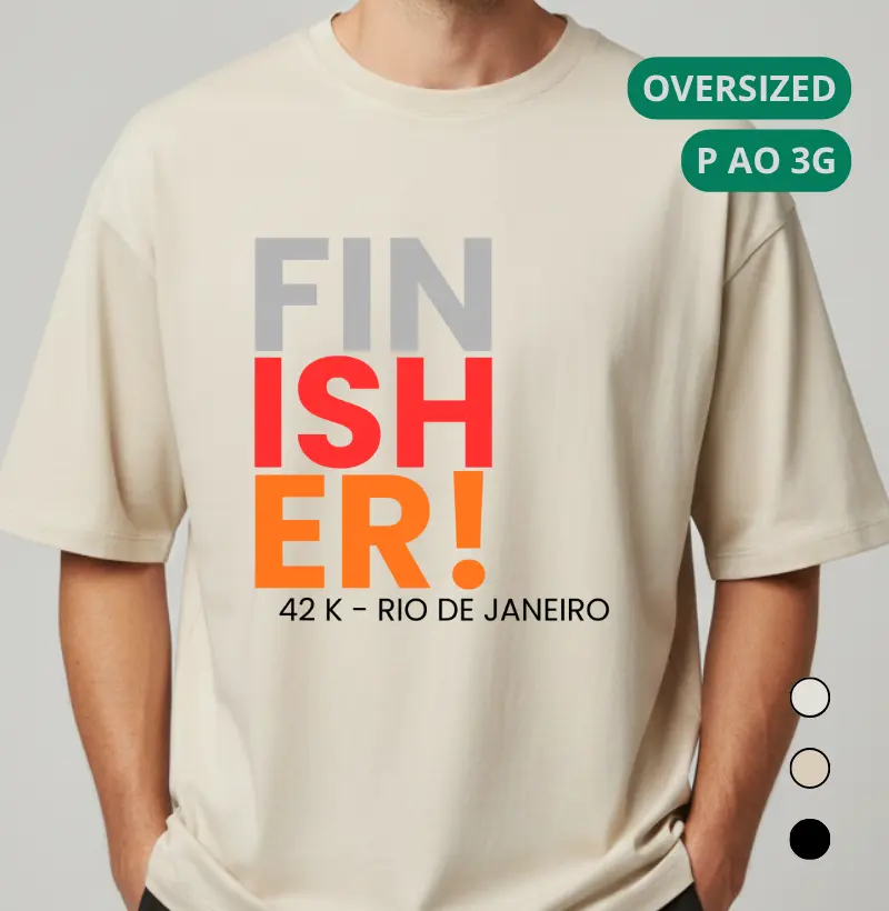 Camiseta Oversized Maratona - Finisher 42 K Rio De Janeiro